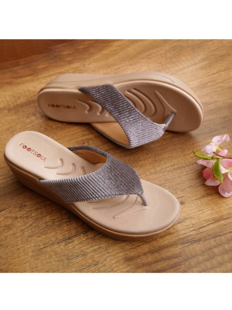 

FOOTSOUL Women Grey Open Toe Flats