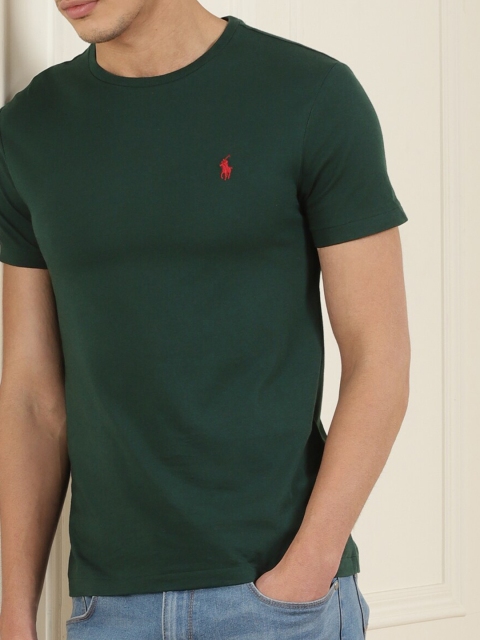 

Polo Ralph Lauren Men Green Solid T-shirt