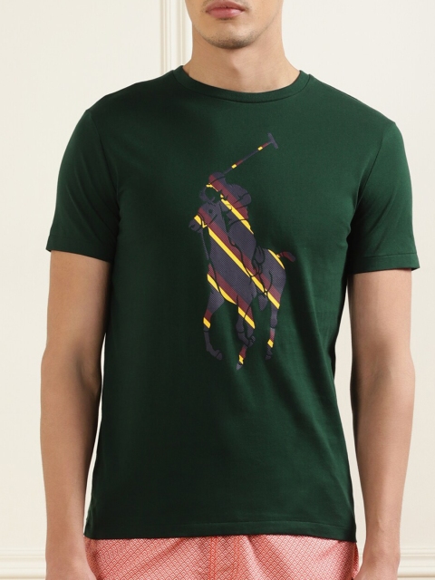 

Polo Ralph Lauren Men Green Printed Pure Cotton T-shirt