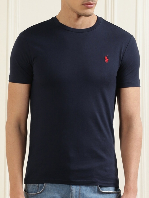 

Polo Ralph Lauren Men Navy Blue Slim Fit Cotton T-shirt