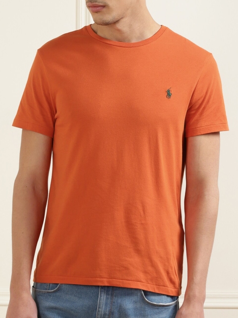 

Polo Ralph Lauren Men Orange Pure Cotton T-shirt