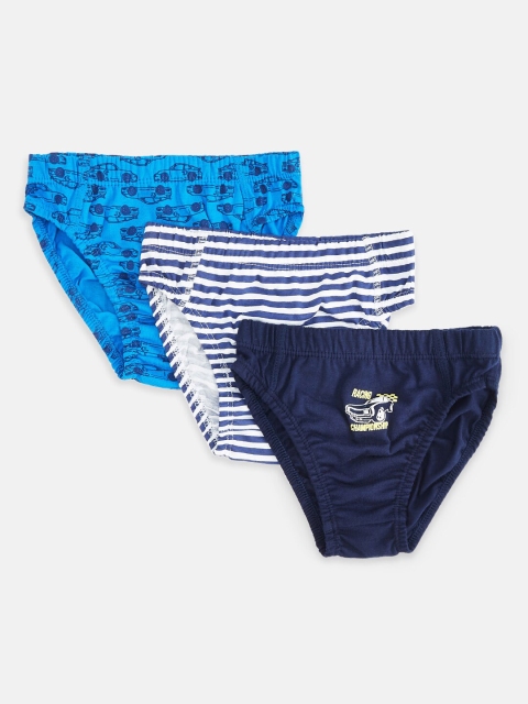 

Pantaloons Junior Boys Pack Of 3 Blue Printed Briefs