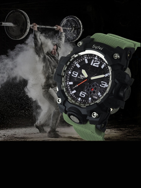 

Sylvi Men Black Dial & Wrap Around Straps Analogue and Digital Watch YD-Green1