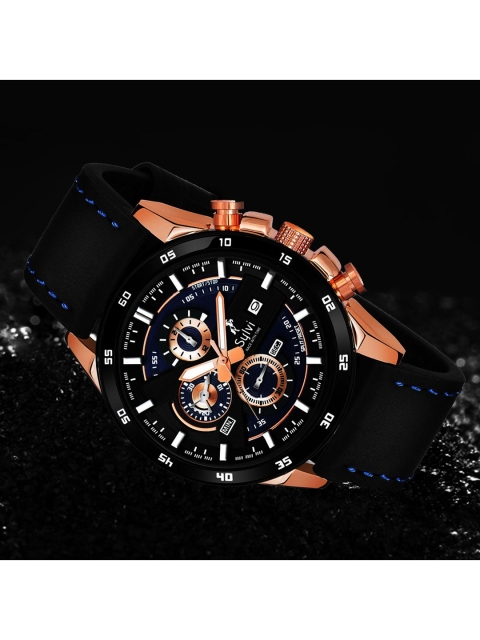 

Sylvi Men Blue Dial & Leather Straps Analogue Watch 556-Blue-Leather1