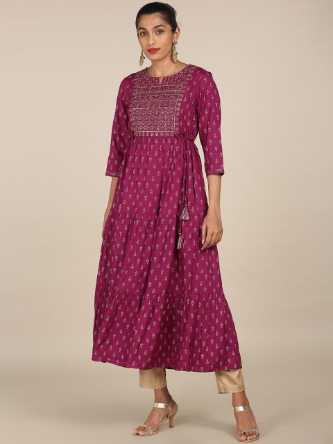 

Anahi Women Purple Printed Anarkali Kurta