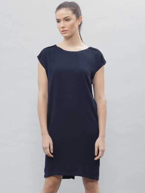 

ether Women Navy Solid Shift Dress, Navy blue