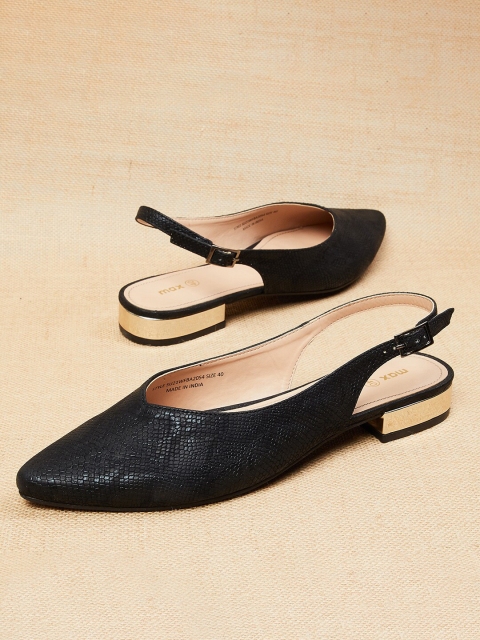 

max Women Black Ballerinas Flats