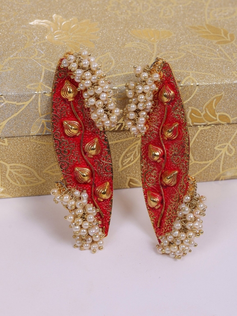 

DIVA WALK Gold-Toned Contemporary Drop Earrings