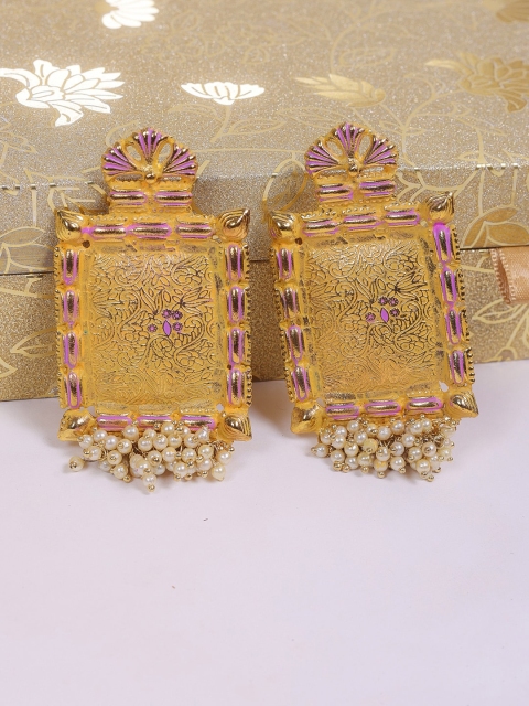 

DIVA WALK Gold-Toned Contemporary Drop Earrings