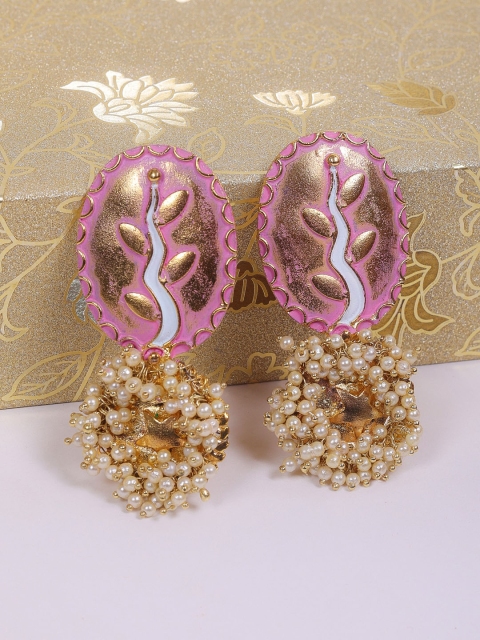 

DIVA WALK Gold-Toned Contemporary Jhumkas Earrings