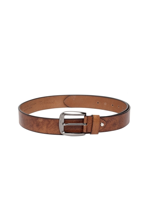 

Teakwood Leathers Men Tan Textured Leather Belt