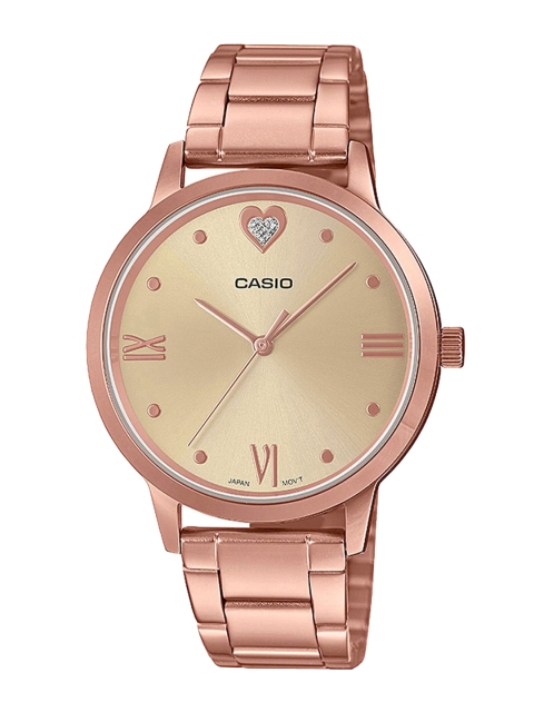 

CASIO Women Rose Gold-Toned Dial Bracelet Style Straps Analogue Watch A1996