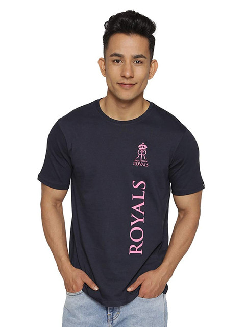 

The Souled Store Men Purple Printed Applique T-shirt