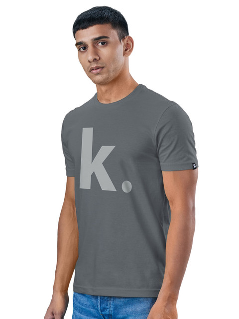 

The Souled Store Men Grey Typography Printed Cotton T-shirt