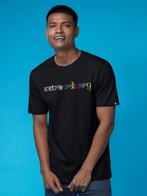 

The Souled Store Men Black Typography Printed T-shirt