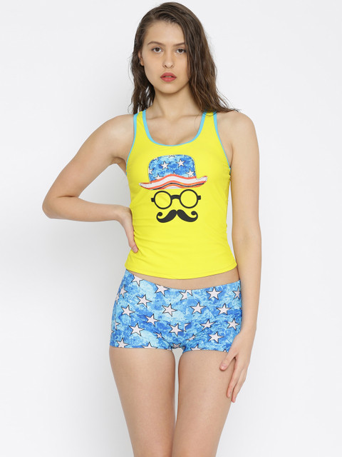 

Heart 2 Heart Yellow & Blue Printed Swim Suit SW10034STARY