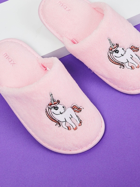 

max Girls Pink Printed Room Slippers