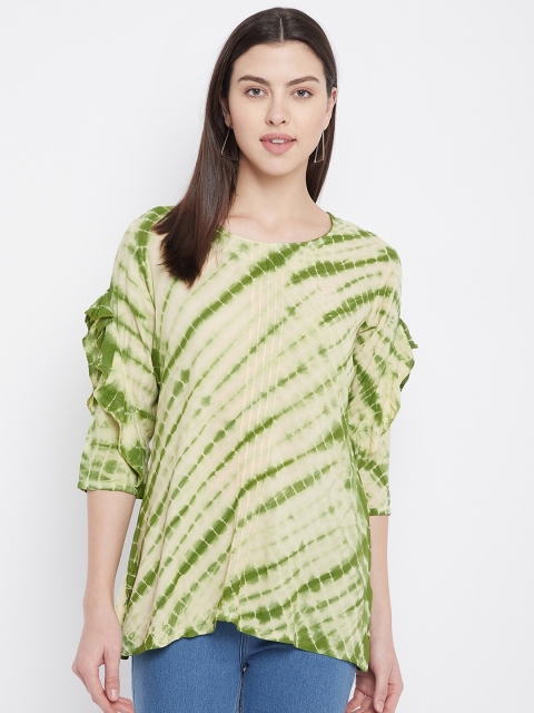 

Ruhaans Green Tie and Dye Top