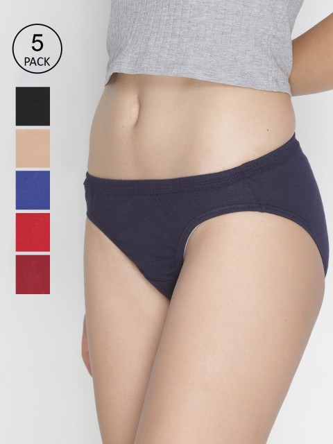 

LYRA Women Pack of 5 Assorted Pure Cotton Bikini Briefs