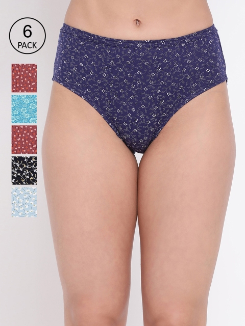

LYRA Women Pack Of 6 Assorted Pure Cotton Hipster Briefs