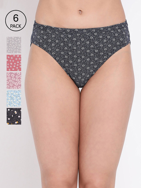 

LYRA Women Pack Of 6 Assorted Pure Cotton Bikini Briefs