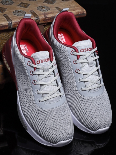 

ASIAN Men Grey Mesh Running Shoes