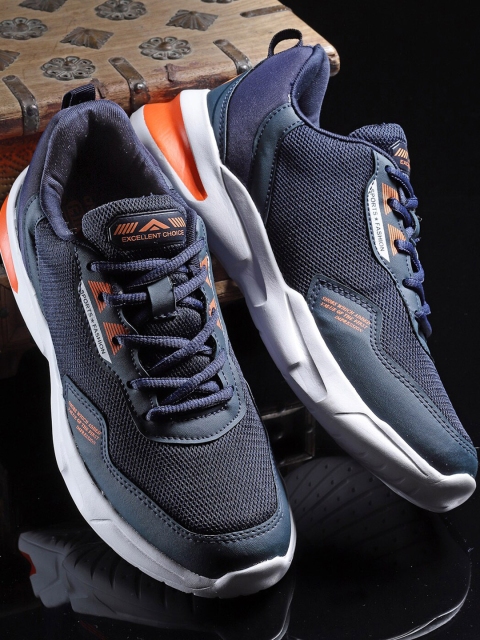 

ASIAN Men Navy Blue Mesh Running Non-Marking Shoes