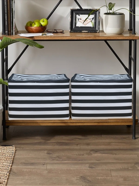 

My Gift Booth White Striped Cloth Storage Bag