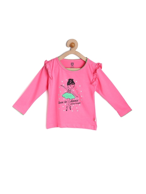 

612 league Pink & Sea Green Print Pure Cotton Top