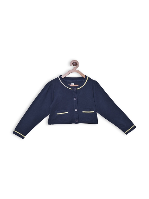 

612 league Girls Navy Blue Shirt Style Pure Cotton Top