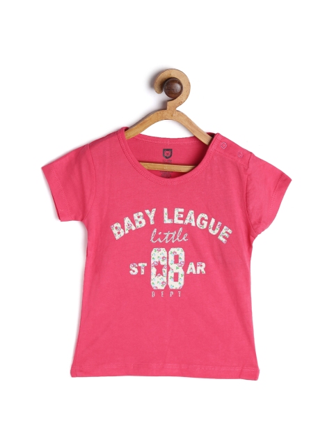 

612 league Girls Fuchsia Printed Tshirt
