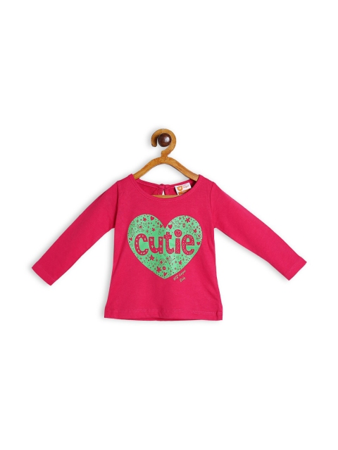 

612 league Fuchsia & Green Print Pure Cotton Top