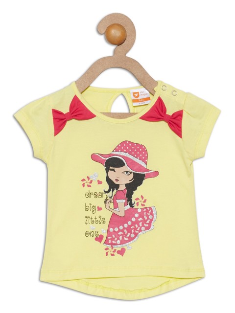 

612 league Yellow & Pink Print Pure Cotton Top