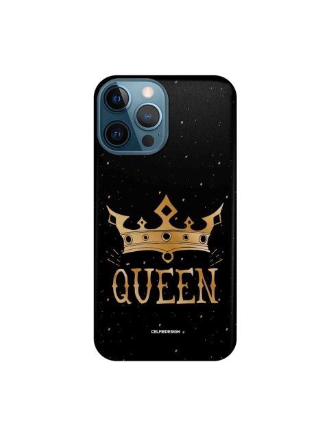 

macmerise Black & Gold-Toned King & Queen iPhone 12 Pro Max Back Case