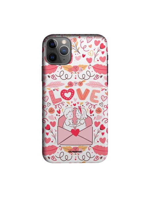 

macmerise Pink & White Love Printed iPhone 11 Pro Slim Back Case