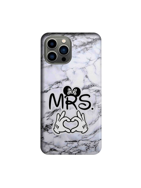 

macmerise Grey & Black Mrs & Mr Hearts Printed iPhone 13 Pro Max Slim Back Case