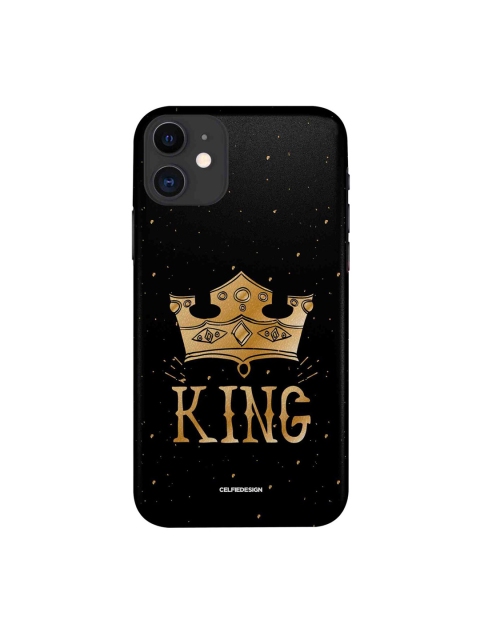 

macmerise Black & Gold-Toned King & Queen iPhone 11 Back Case