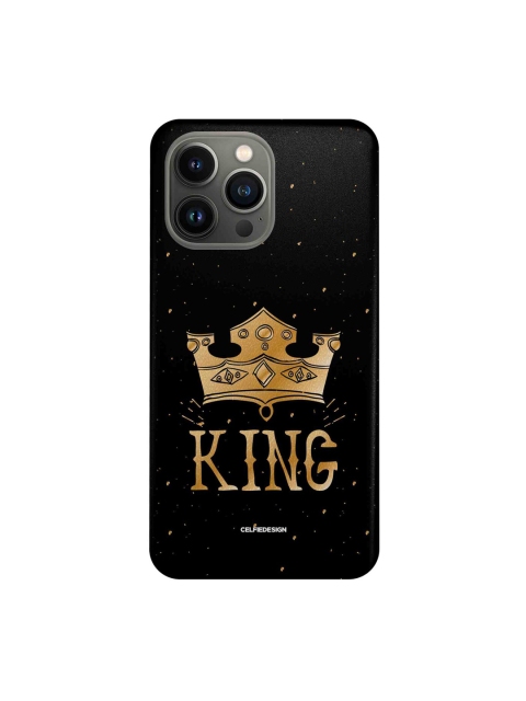 

macmerise Black & Gold Coloured King Printed iPhone 13 Pro Slim Back Case