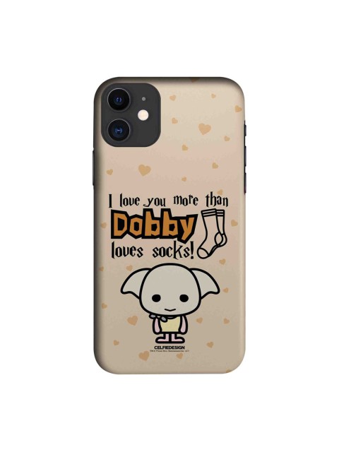 

macmerise Beige & Black Dobby loves Socks iPhone 11 Back Case
