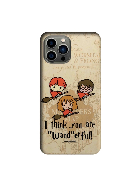 

macmerise Beige & Orange Printed iPhone 13 Pro Max Back Case