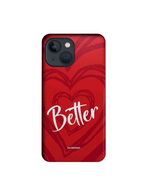 

macmerise Red Typography Printed iPhone 13 Mini Slim Back Case