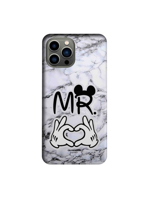 

macmerise Grey & Black Mrs & Mr Hearts iPhone 13 Pro Max Back Case, Multi