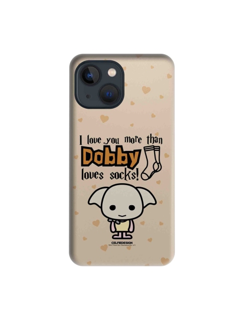 

macmerise Beige & Black Dobby Loves Socks Printed iPhone 13 Mini Back Case