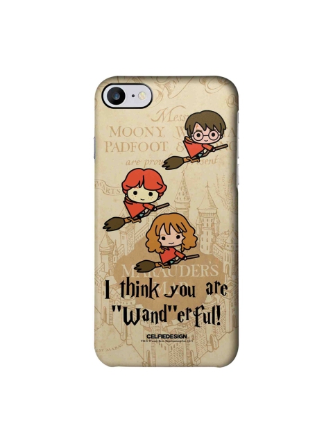 

macmerise Beige & Black Wanderful Printed iPhone 7 Slim Back Case
