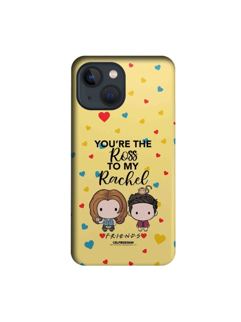 

macmerise Yelow & Black Ross & Rachel iPhone 13 Slim Back Case, Yellow