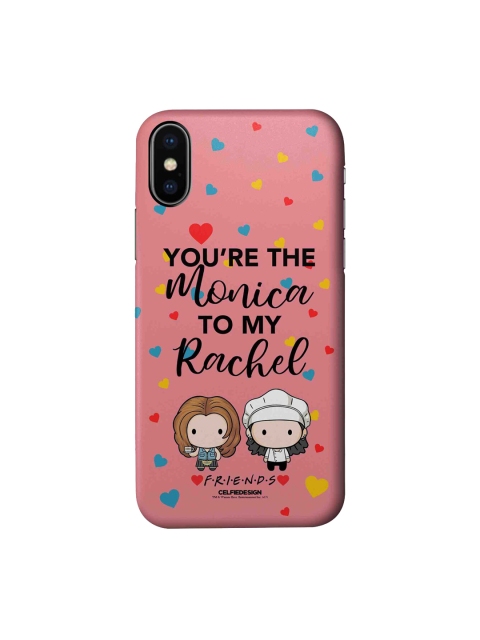 

macmerise Peach & Black Printed iPhone XS Slim Back Case