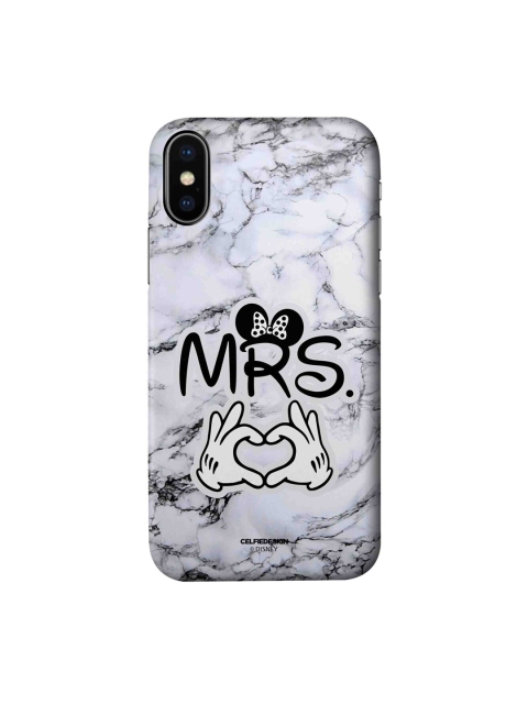 

macmerise White & Black Mrs & Mr Hearts 1 iPhone R Slim Back Case