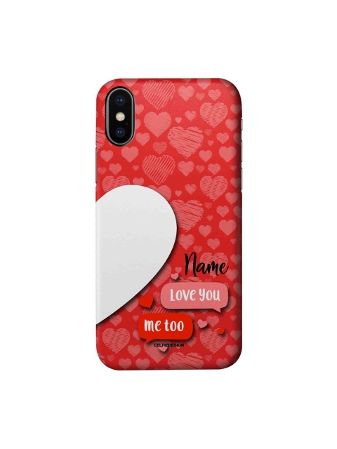 

macmerise Red & White Love Messages Printed iPhone X Slim Back Case