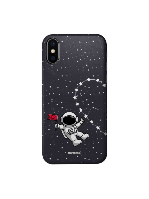 

macmerise Black & White Space Love 1 iPhone XS Slim Back Case, Multi