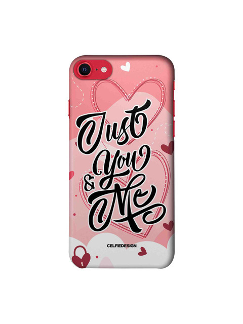 

macmerise Pink & Black You & Me Printed iPhone SE Slim Back Case